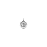 Saint Michael Solid Medal white (14K) front - Popular Jewelry - New York