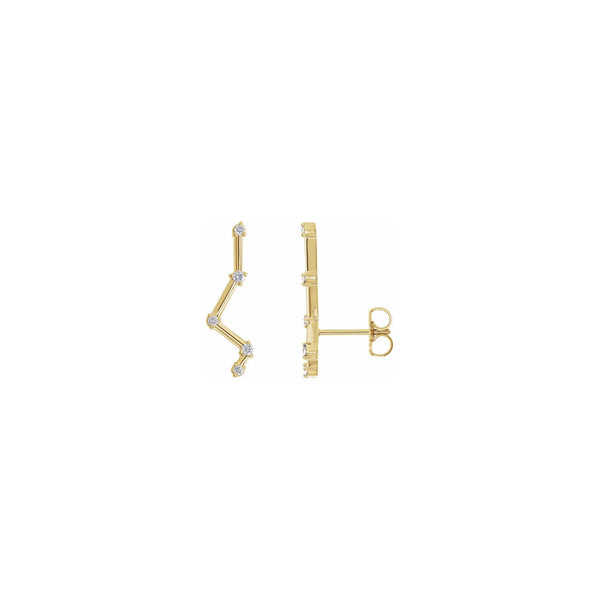 Diamond Constellation Ear Climbers yellow (14K) main - Popular Jewelry - New York