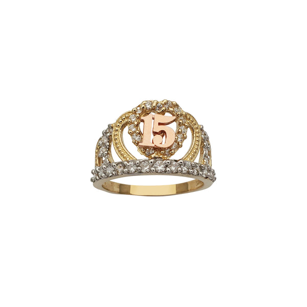 15 Years Birthday Crown-Tiara Ring (14K) Popular Jewelry New York