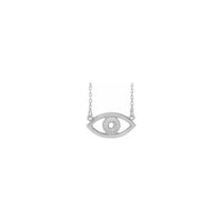 Evil Eye Necklace white (14K) front - Popular Jewelry - New York