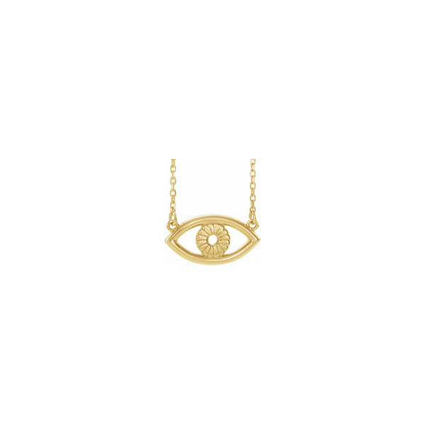 Evil Eye Necklace yellow (14K) front - Popular Jewelry - New York