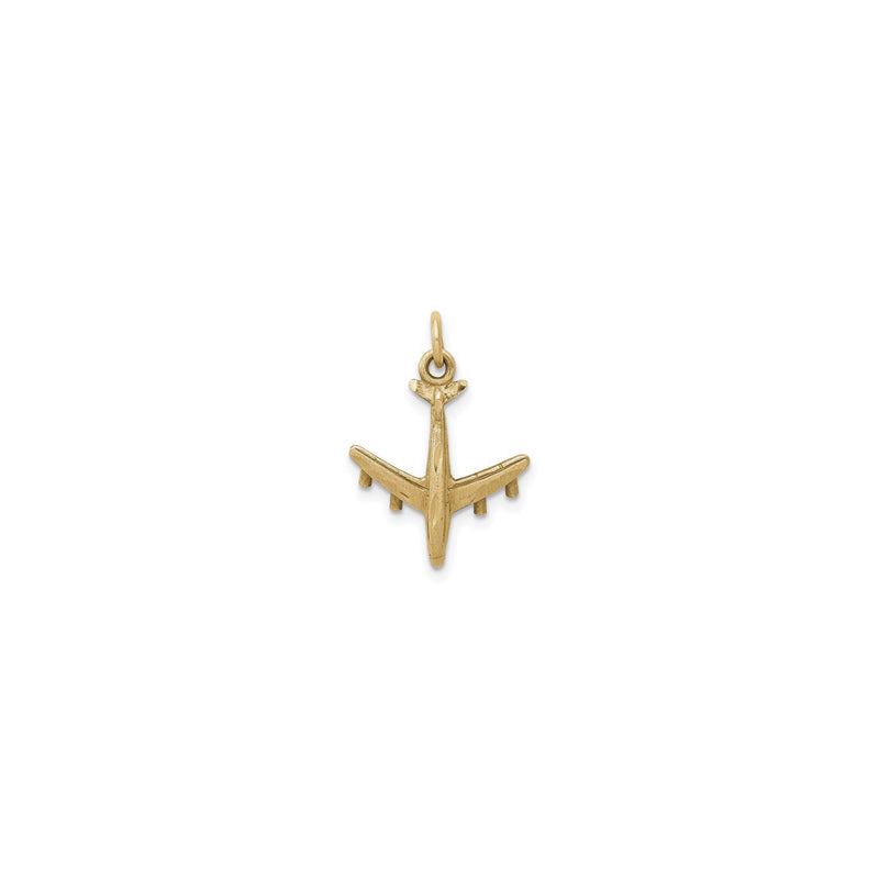 3D Airplane Pendant (14K) front - Popular Jewelry - New York