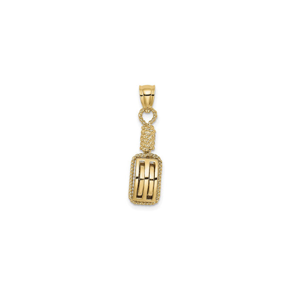 3D Block Mariners Pulley Pendant (14K) front - Popular Jewelry - New York