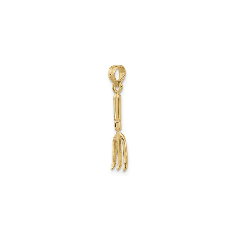 3D Gardening Fork Tool Pendant (14K) diagonal - Popular Jewelry - New York