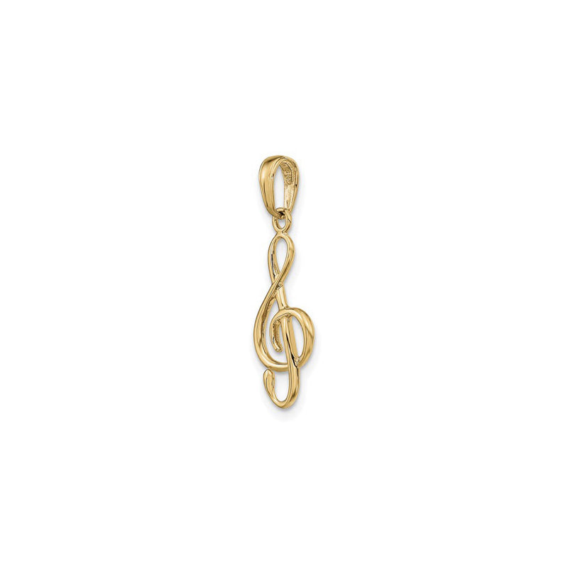 3D Treble Clef Pendant (14K) diagonal - Popular Jewelry - New York