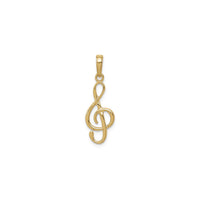 3D Treble Clef Pendant (14K) front - Popular Jewelry - New York