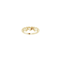 5 Hearts Row Ring (14K) front - Popular Jewelry - New York