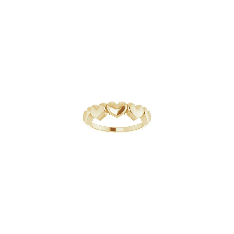 5 Hearts Row Ring (14K) front - Popular Jewelry - New York