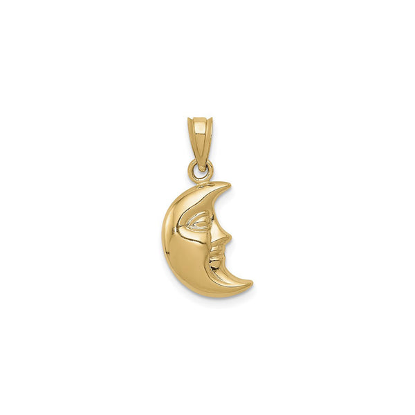 Anthropomorphic Moon 3D Pendant (14K) front - Popular Jewelry - New York