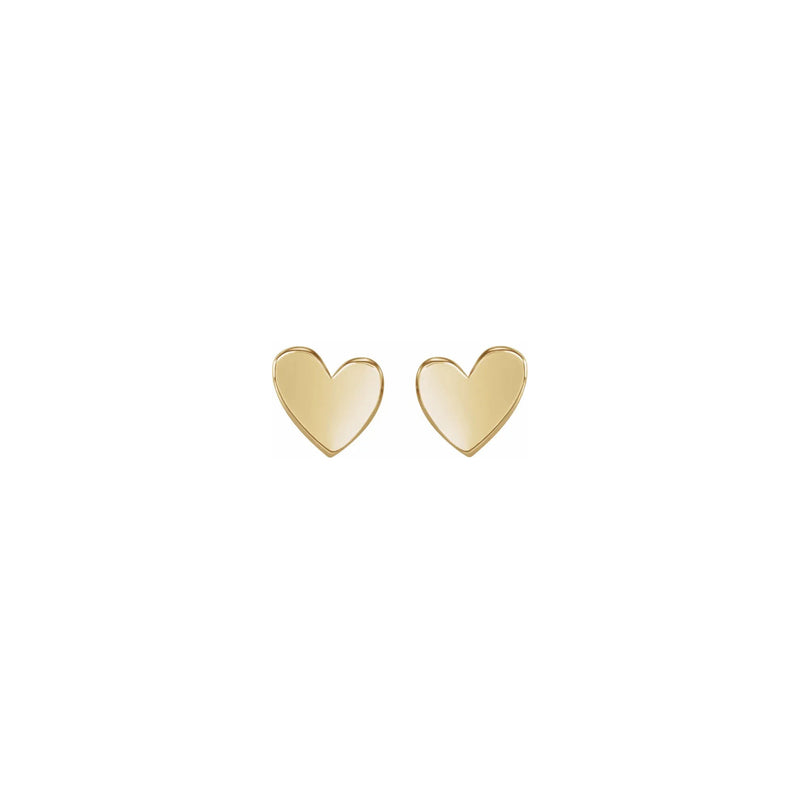 Asymmetrical Hearts Stud Earrings (14K) front - Popular Jewelry - New York