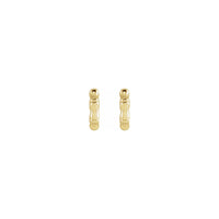 Bamboo Hinged Hoop Earrings yellow (14K) front - Popular Jewelry - New York