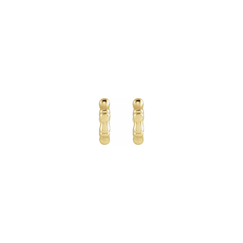 Bamboo Hinged Hoop Earrings yellow (14K) front - Popular Jewelry - New York