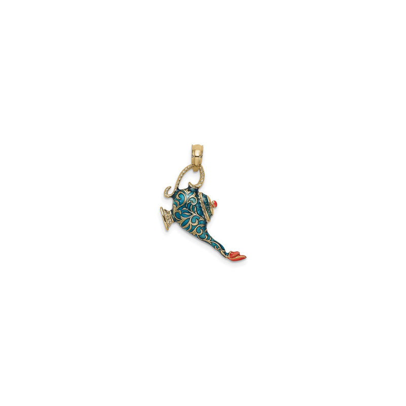 Blue Genie Lamp 3D Pendant (14K) back - Popular Jewelry - New York