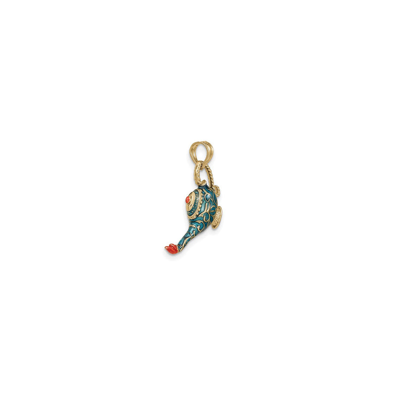 Blue Genie Lamp 3D Pendant (14K) diagonal 1 - Popular Jewelry - New York