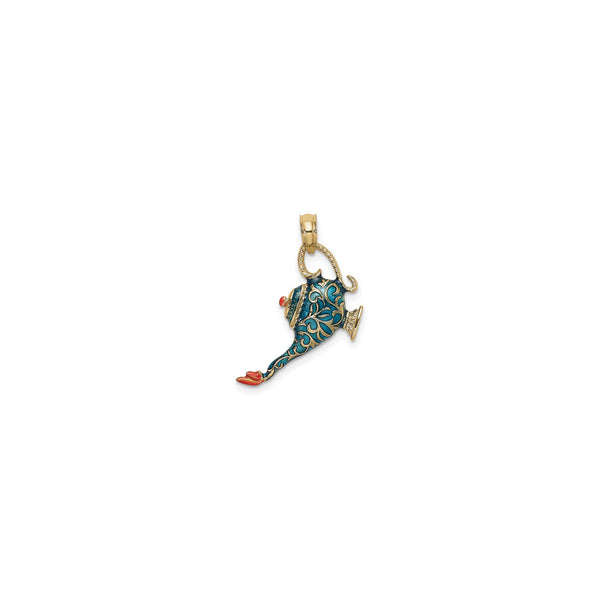 Blue Genie Lamp 3D Pendant (14K) front - Popular Jewelry - New York