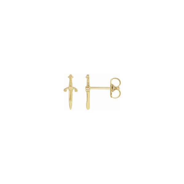 Dagger Stud Earrings yellow (14K) main - Popular Jewelry - New York