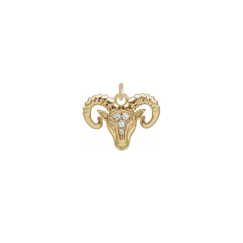 Diamond Aries Zodiac Pendant (14K) front - Popular Jewelry - New York