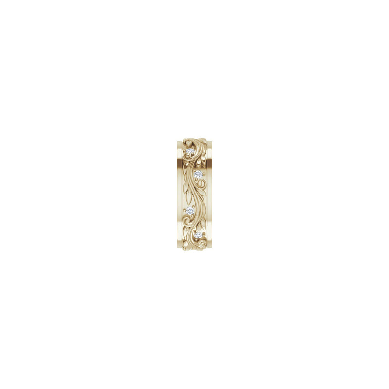 Diamond Floral Ring (14K) side - Popular Jewelry - New York