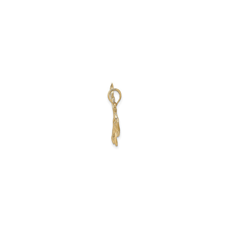 Flying Heron Bird Pendant (14K) side - Popular Jewelry - New York