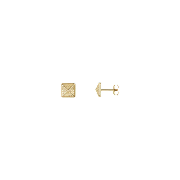 Granulated Pyramid Stud Earrings (14K) main - Popular Jewelry - New York