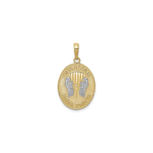 Guardian Angel Prayer Reversible Oval Medal (14K) front - Popular Jewelry - New York