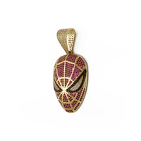 Iced-Out Spider-Man Head Pendant (14K) side 1 - Popular Jewelry - New York