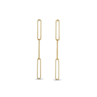 Paperclip Dangling Earrings (14K) front - Popular Jewelry - New York