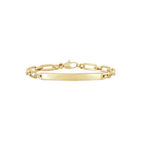 Paperclip Link ID Bracelet yellow (14K) front - Popular Jewelry - New York