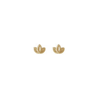 Petite Leaf Stud Earrings (14K) front - Popular Jewelry - New York