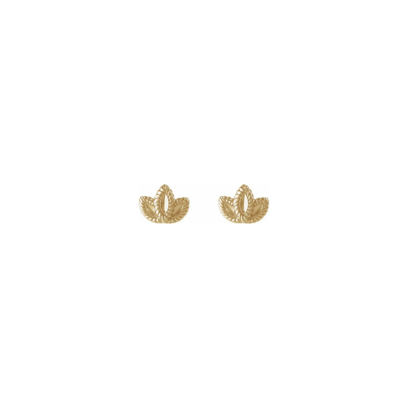 Petite Leaf Stud Earrings (14K) front - Popular Jewelry - New York