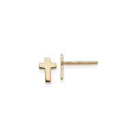 Plain Cross Friction Stud Earrings (14K) main - Popular Jewelry - New York