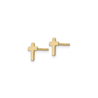 Plain Cross Friction Stud Earrings (14K) side - Popular Jewelry - New York