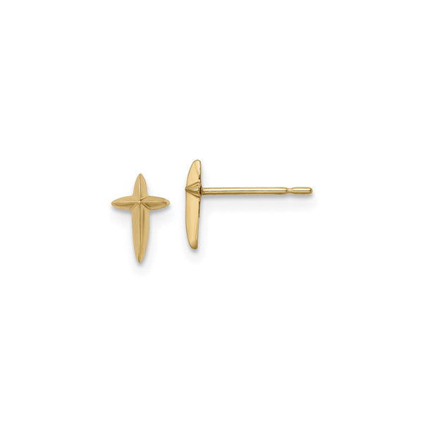 Pointy Cross Friction Stud Earrings (14K) main - Popular Jewelry - New York