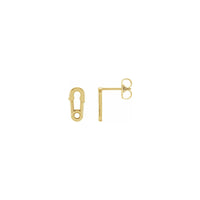 Safety Pin Stud Earrings yellow (14K) main - Popular Jewelry - New York