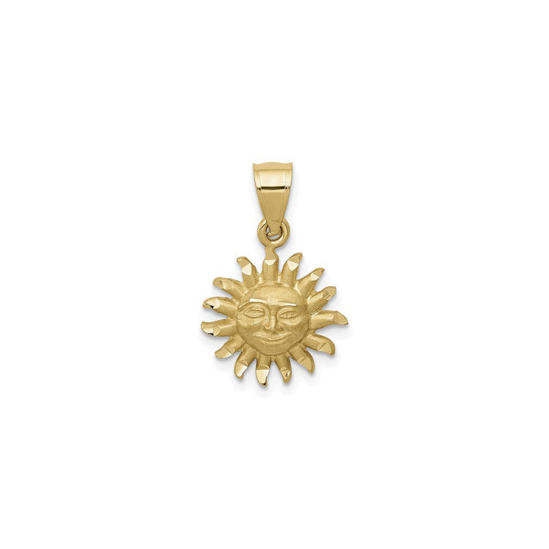 Satin Anthropomorphic Sun Pendant (14K) front - Popular Jewelry - New York