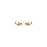 Shark Stud Earrings (14K) front - Popular Jewelry - New York