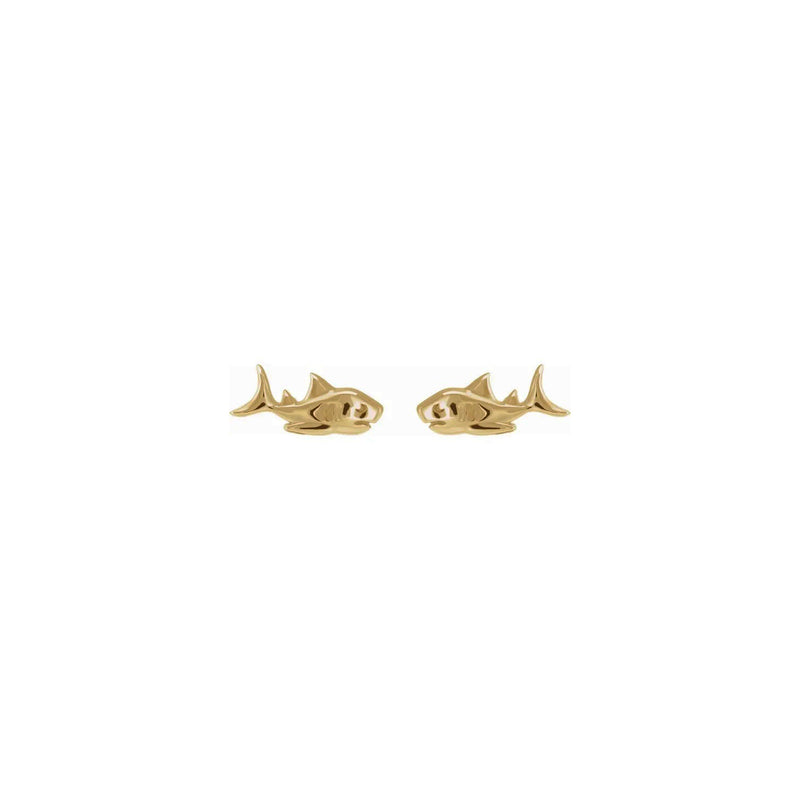 Shark Stud Earrings (14K) front - Popular Jewelry - New York