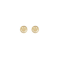 Smiley Face Stud Earrings (14K) front - Popular Jewelry - New York