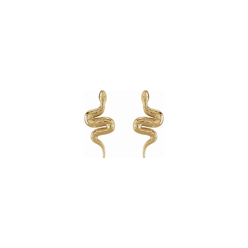 Snake Stud Earrings (14K) front - Popular Jewelry - New York