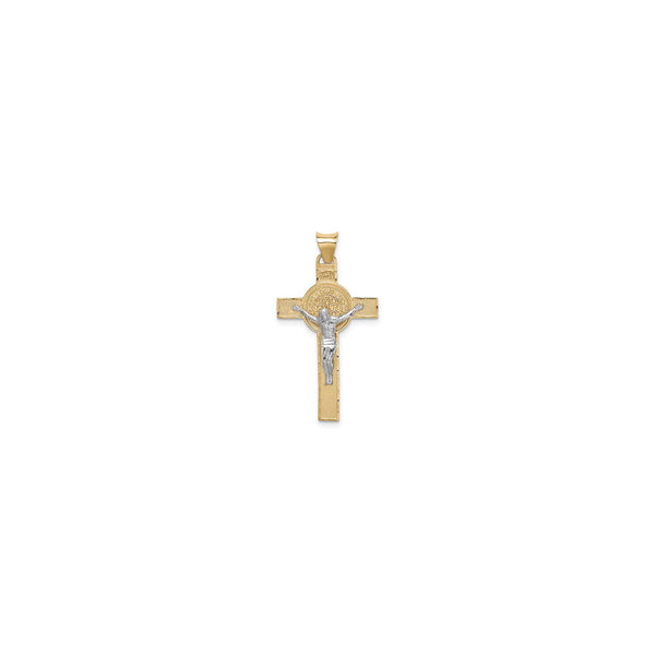 St. Benedict Medal Crucifix Pendant (14K) front - Popular Jewelry - New York