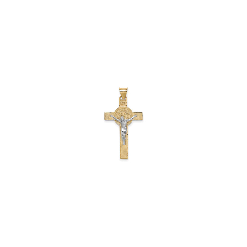 St. Benedict Medal Crucifix Pendant (14K) front - Popular Jewelry - New York