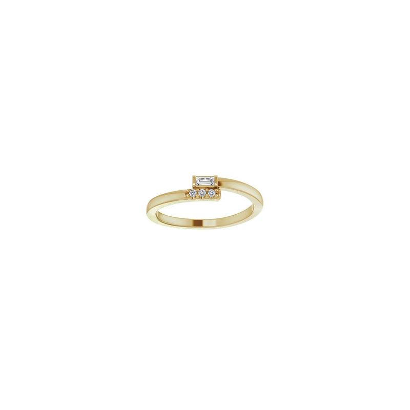 Stackable Baguette Diamond Bypass Ring (14K) front - Popular Jewelry - New York