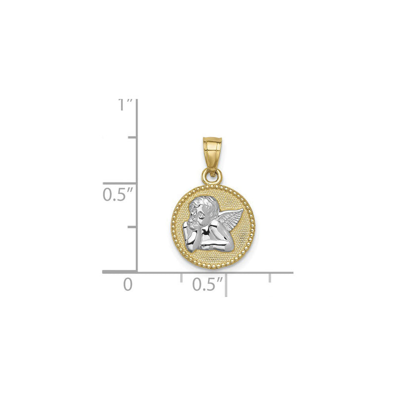 Thinking Cherub Two-Tone Beaded Medal (14K) scale - Popular Jewelry - New York