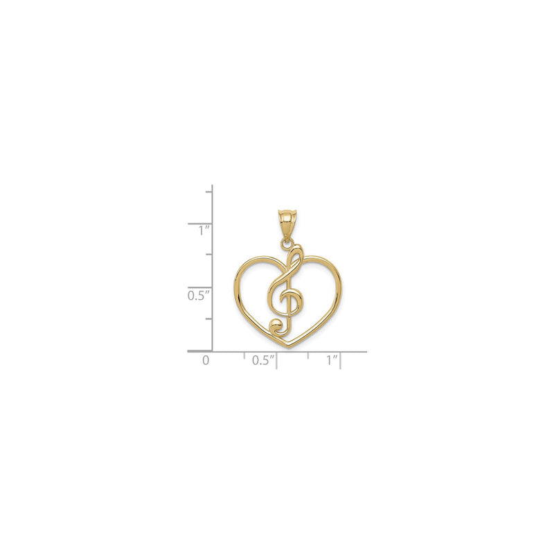 Treble Clef Music Note Heart Pendant (14K) scale - Popular Jewelry - New York