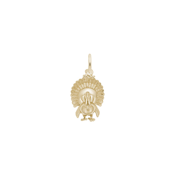 Turkey Pendant yellow (14K) front - Popular Jewelry - New York