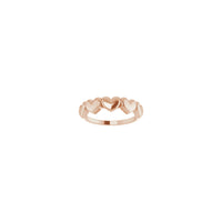 5 Hearts Row Ring rose (14K) front - Popular Jewelry - New York