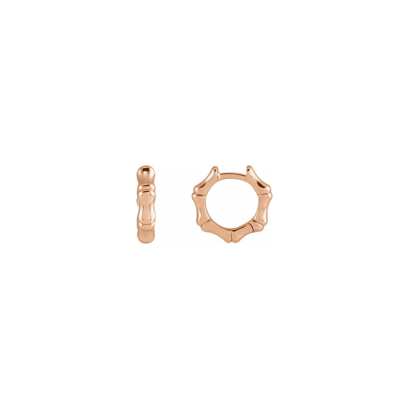 Bamboo Hinged Hoop Earrings rose (14K) main - Popular Jewelry - New York