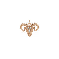 Diamond Aries Zodiac Pendant rose (14K) front - Popular Jewelry - New York