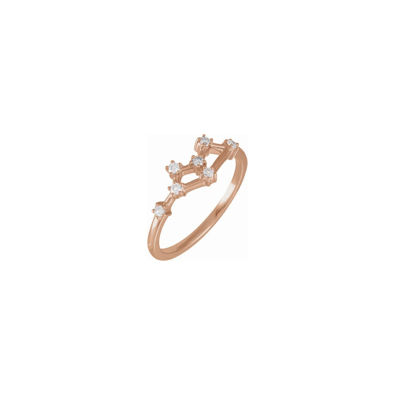 Diamond Gemini Constellation Ring rose (14K) main - Popular Jewelry - New York