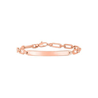 Paperclip Link ID Bracelet rose (14K) front - Popular Jewelry - New York